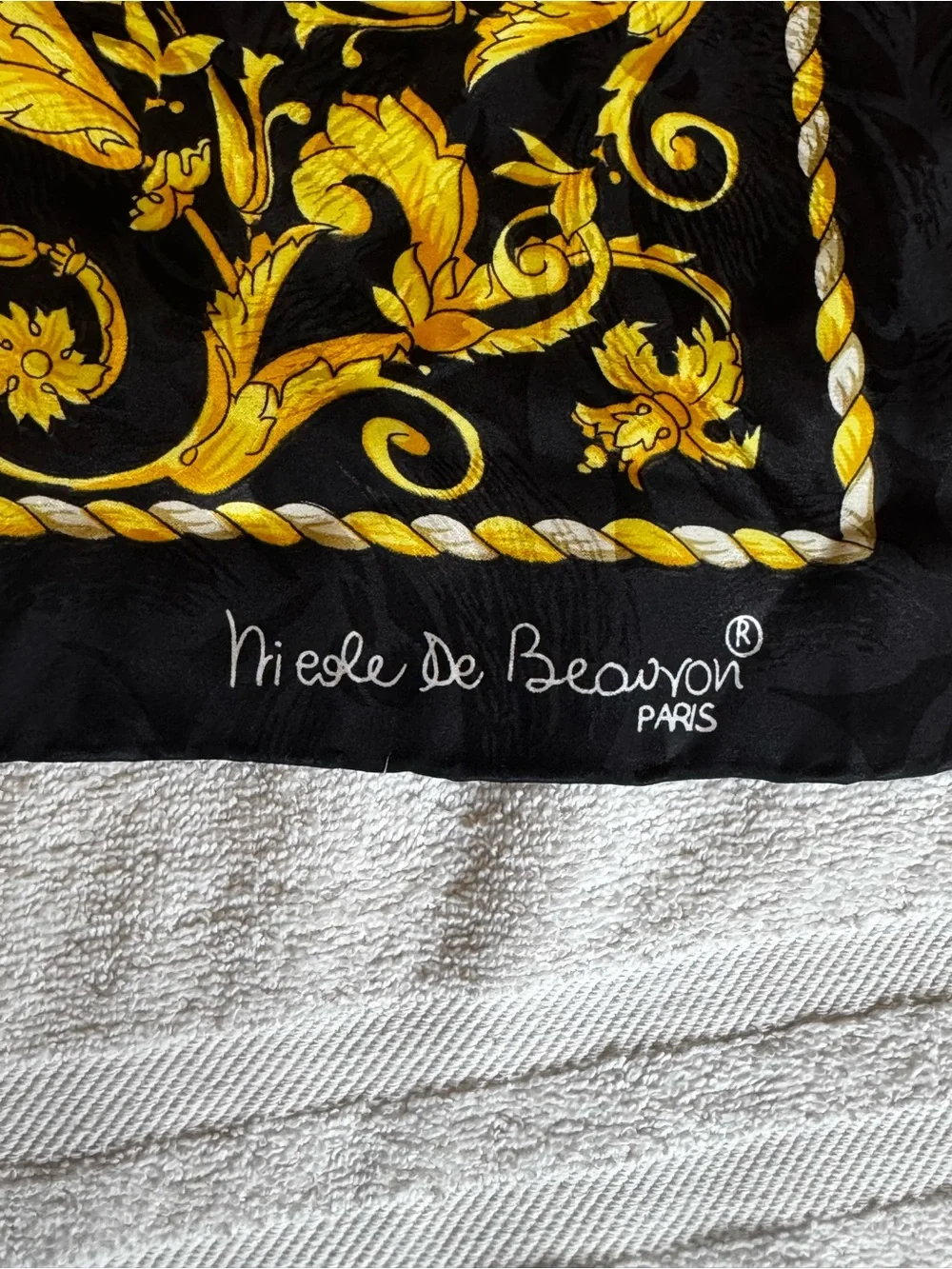 Black & Gold Silk Scarf